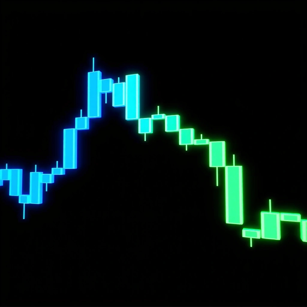 Stylized candlestick chart